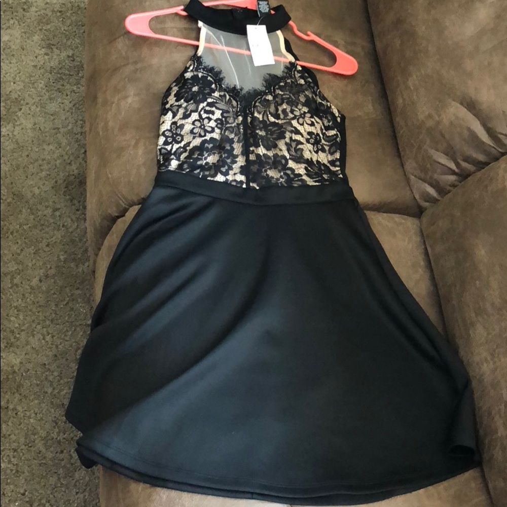 Black lace cocktail dress. NEVER BEEN WORN.